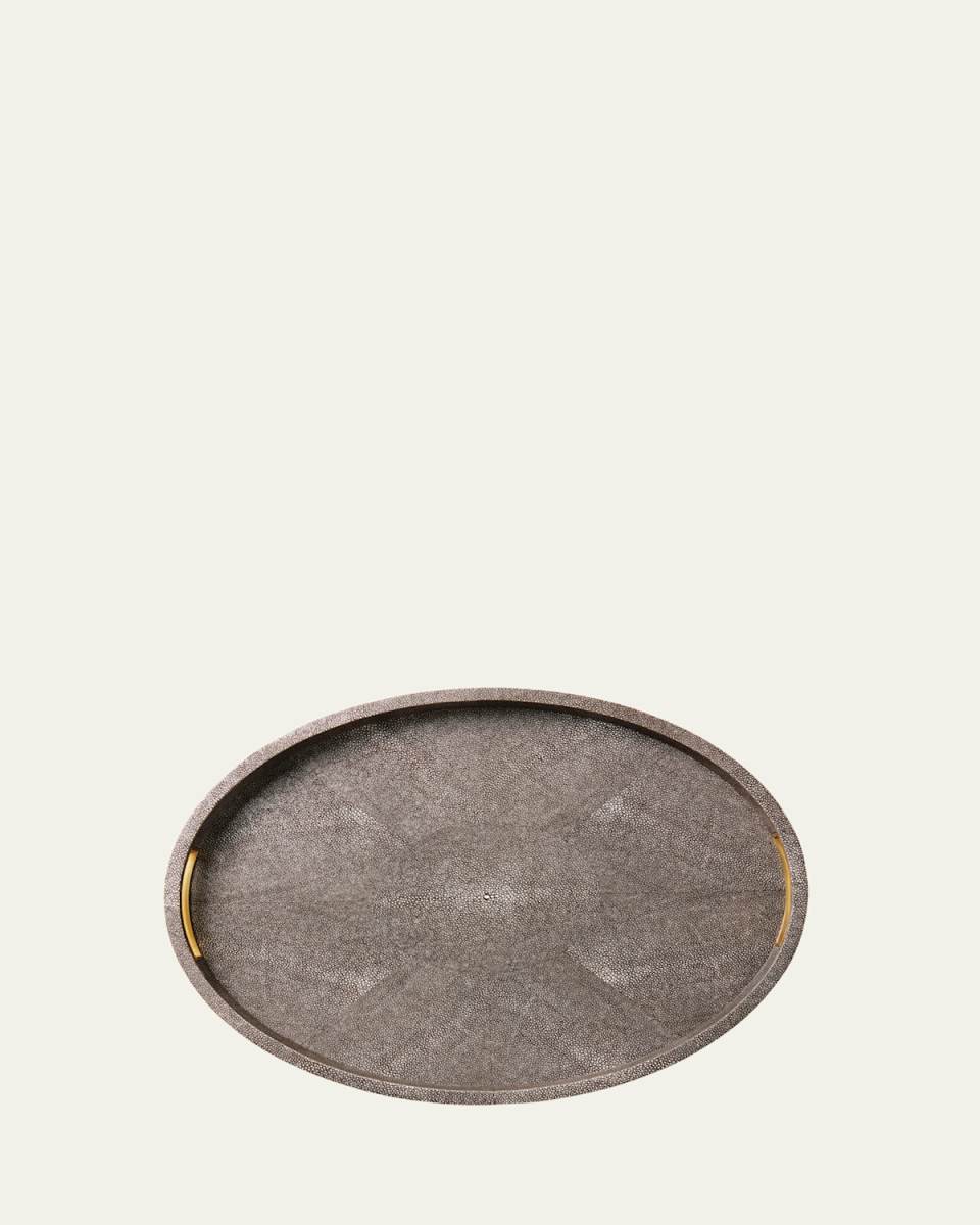 Modern Chocolate Faux Shagreen Tray